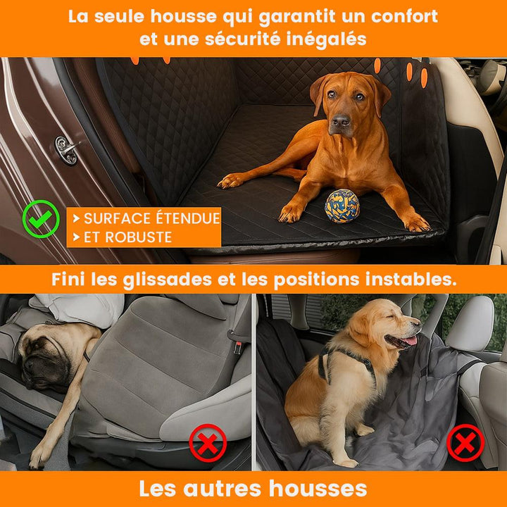 Dog car seat cover with door shields provides ultimate car protection, preventing scratches & dirt during travel.