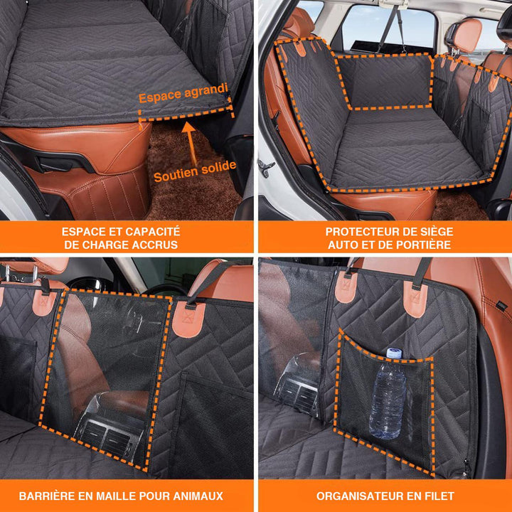 Easy-to-install, durable dog car seat cover with door shields, a smart pet travel auto accessory for any vehicle.