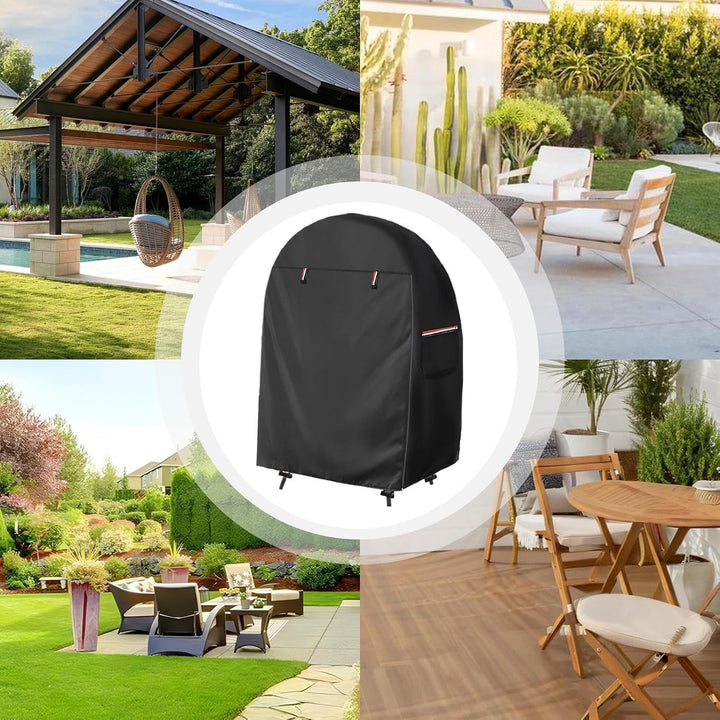 Solara waterproof egg chair cover, robust protection against rain, sun & dust for outdoor furniture.