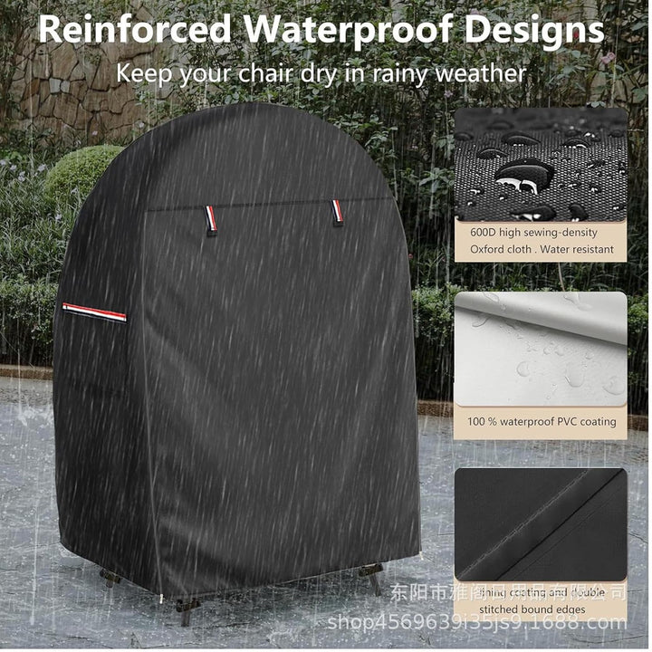 Premium waterproof egg chair cover with double zipper, ensuring long-lasting patio furniture care.