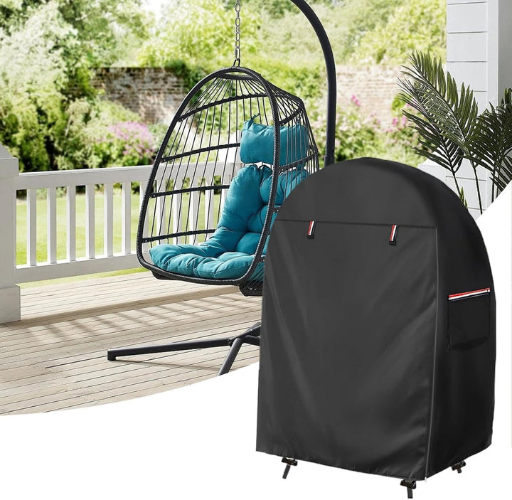 Outdoor egg chair cover, waterproof fabric & double zipper for superior weather resistance and fit.