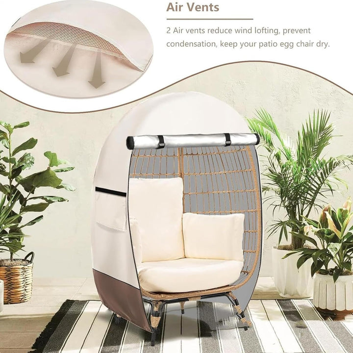 Heavy-duty Solara egg chair cover, waterproof & UV resistant for garden furniture protection.