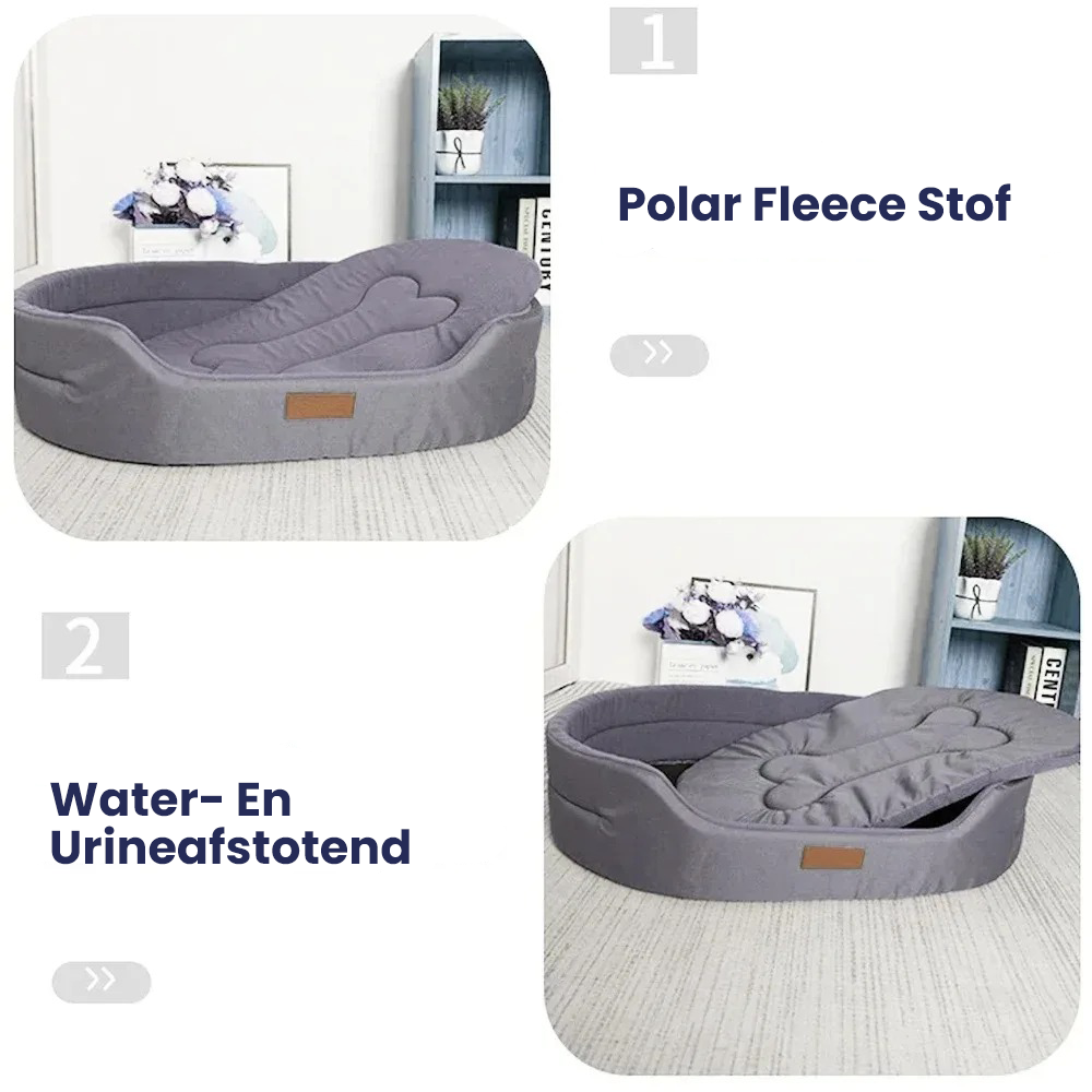 Waterproof orthopedic dog bed with a plush interior for ultimate pet comfort and joint support.