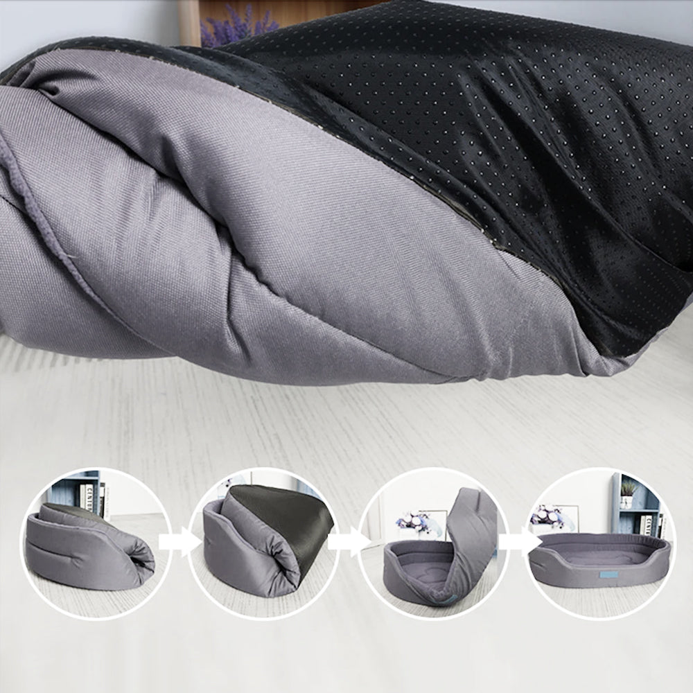 Supportive orthopedic dog bed, waterproof & plush, providing comfortable rest for your pet.