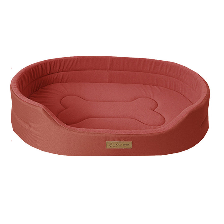 Washable waterproof orthopedic dog bed with a cozy plush interior, ideal for pet comfort.