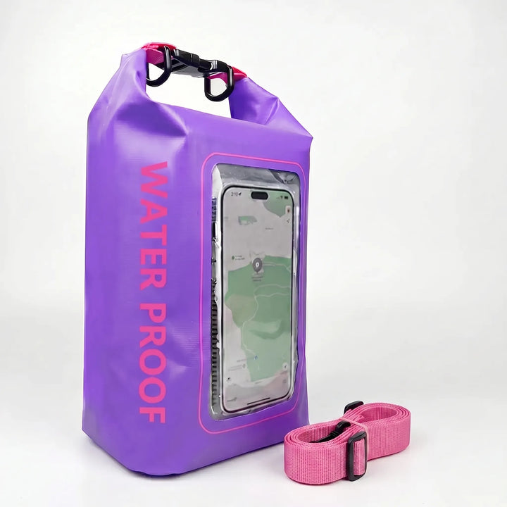 Boating waterproof dry bag, essential for protecting gear & using your phone on the water.