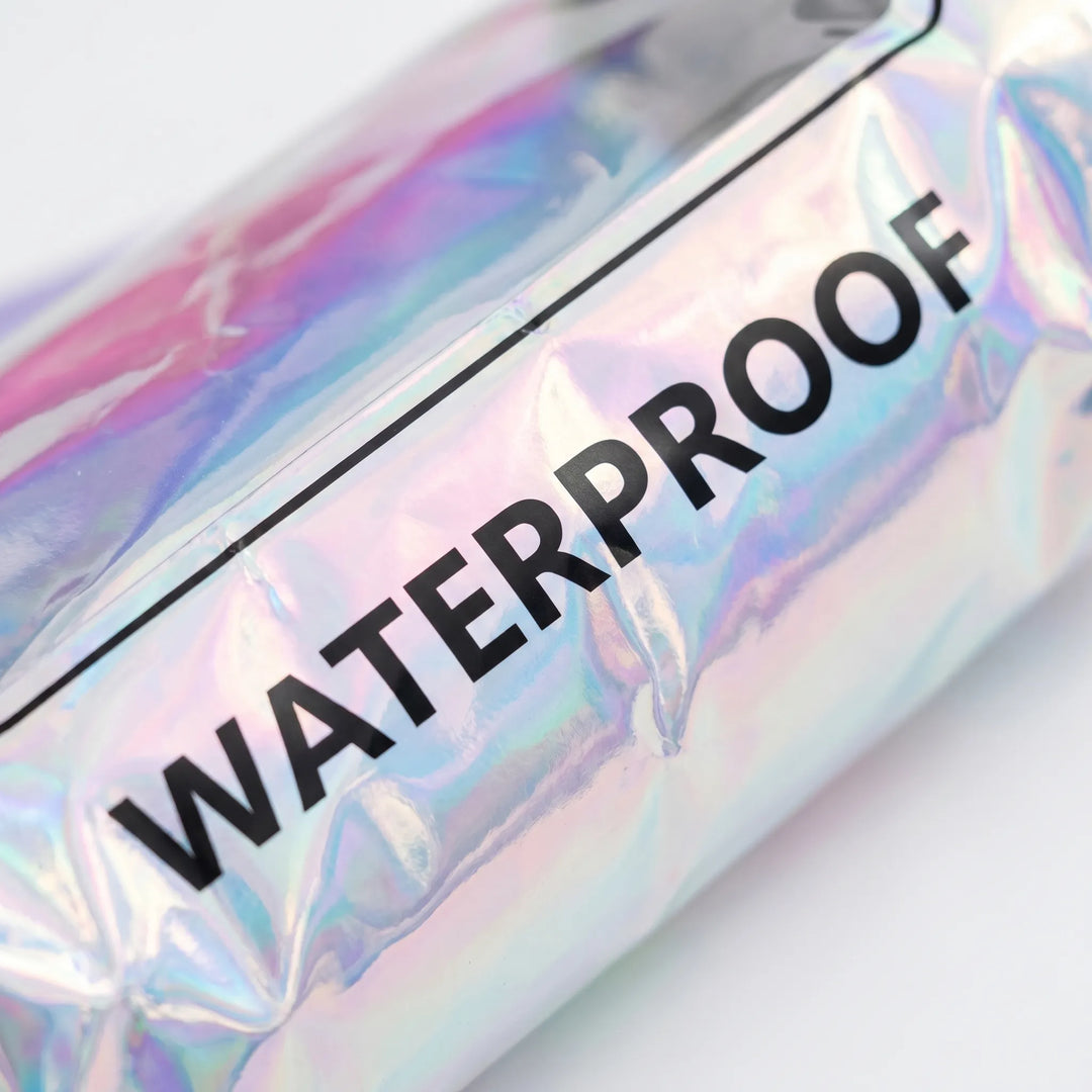 Adventure-ready waterproof roll-top dry bag protects gear & phone during hiking & beach trips.