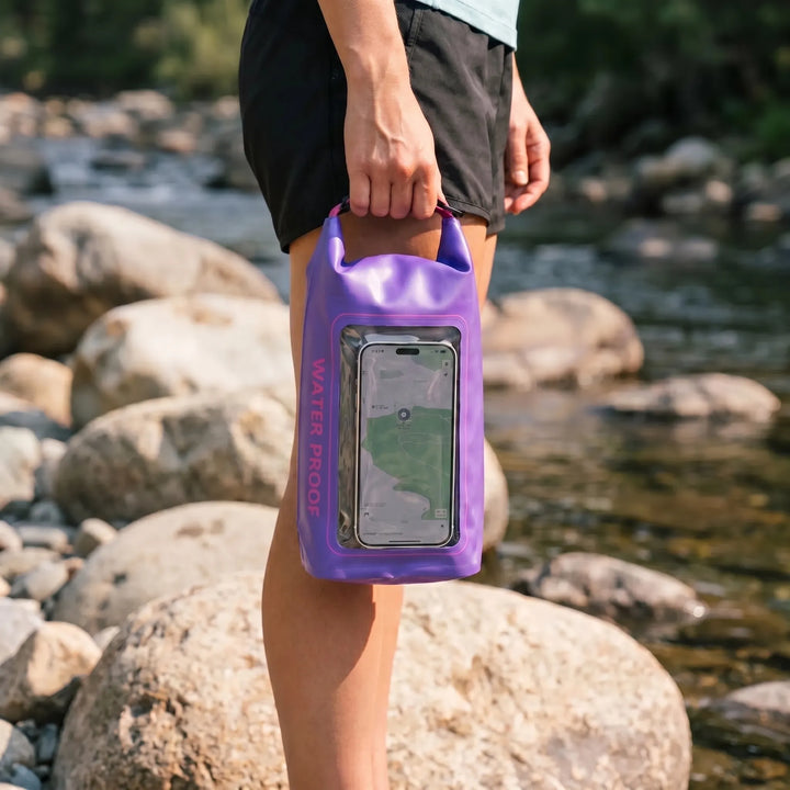 Protective waterproof bag featuring a touch-friendly phone window for all water activities.