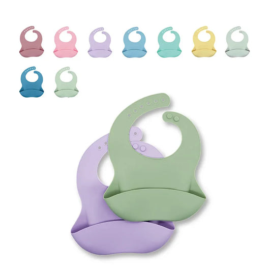 Easy-clean waterproof baby bib with a playful cartoon elephant design.
