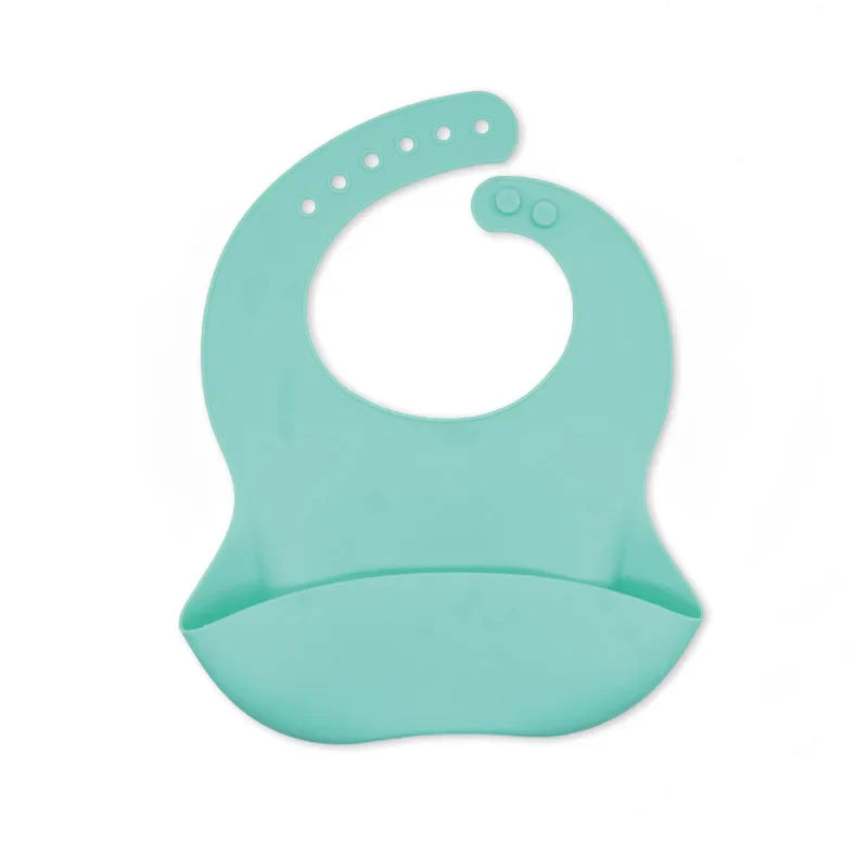 Practical easy-clean baby bib, silicone and waterproof, with a cartoon owl.