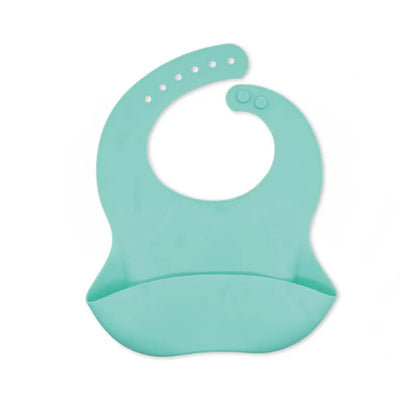 Practical easy-clean baby bib, silicone and waterproof, with a cartoon owl.