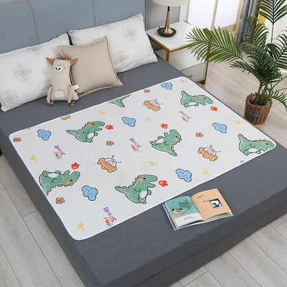 Baby bed wetting mattress protector, durable and washable for toddlers.