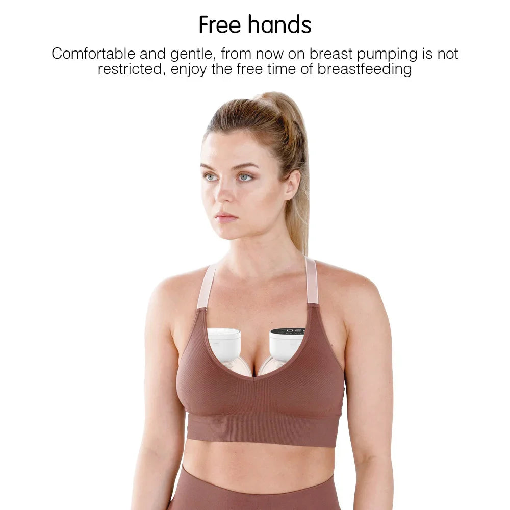 Compact wearable electric breast pump with soft flange, designed for comfortable, silent operation.