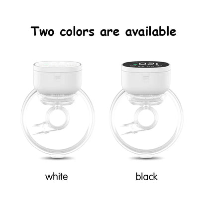Side view of a wearable electric breast pump, showcasing its slim profile for hands-free breastfeeding.