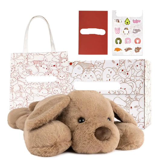 Weighted dog plush animal, 50cm, for anxiety relief, soft sensory comfort toy for kids & adults