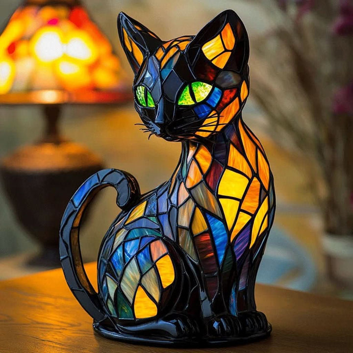 Whimsical cat LED night light, perfect for gentle ambiance in a kids room or bedroom.