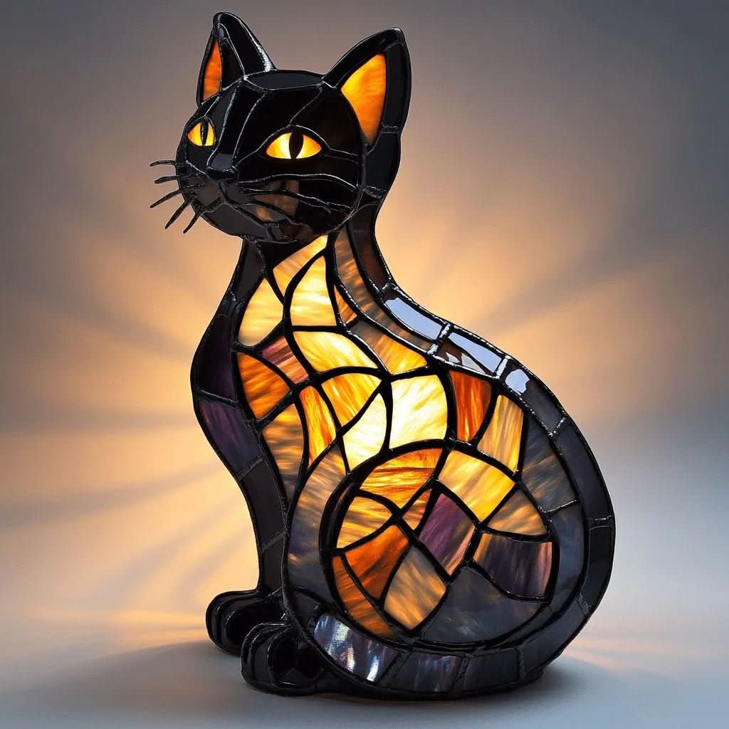 Soft silicone cat LED lamp with touch control, a portable ambient night light for home decor.