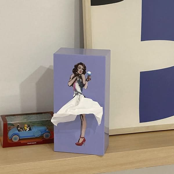 Unique Whimsical Dancer tissue box cover. A creative decor piece and perfect gift for home organization lovers.