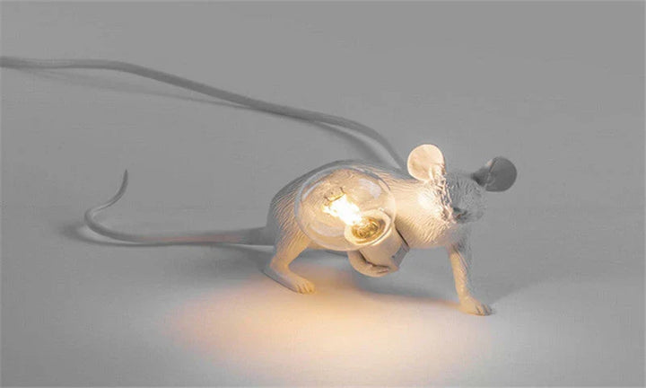 Gold finish mouse accent lamp, an enchanting decorative light and whimsical addition to home decor.