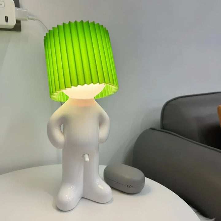 Playful LED table lamp; vibrant colors, energy-efficient, modern design, decorative mood lighting.