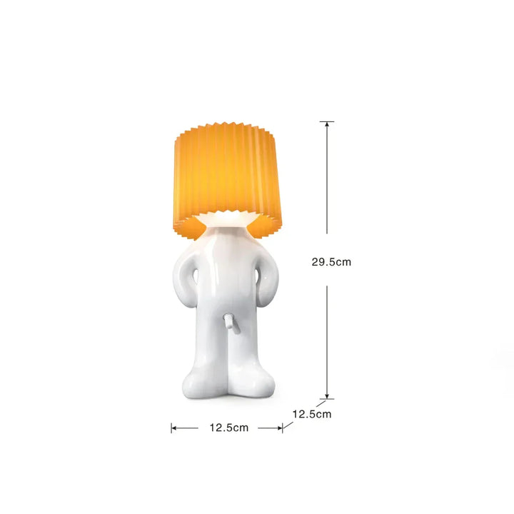 Modern LED table lamp; whimsical, colorful light, energy-efficient home decor room accent.