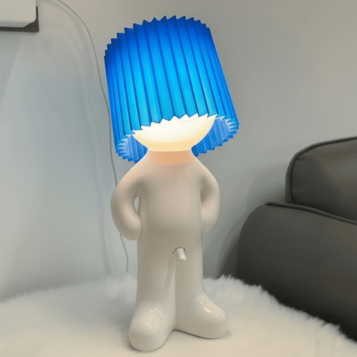 Whimsical LED room accent lamp; colorful, modern, energy-efficient lighting for lively home decor.