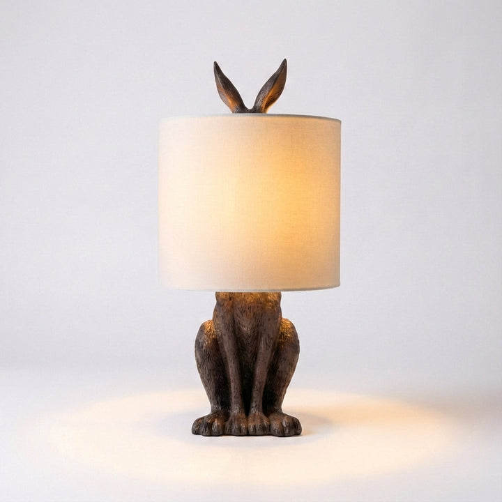 Modern Whimsical Masked Animal Lamp. Decorative resin table lamp, perfect accent lighting for contemporary decor.