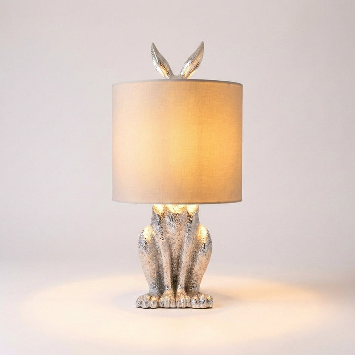 Resin Masked Animal Accent Lamp. Whimsical Noctebelle table lamp, unique home decor adding ambient light & style.
