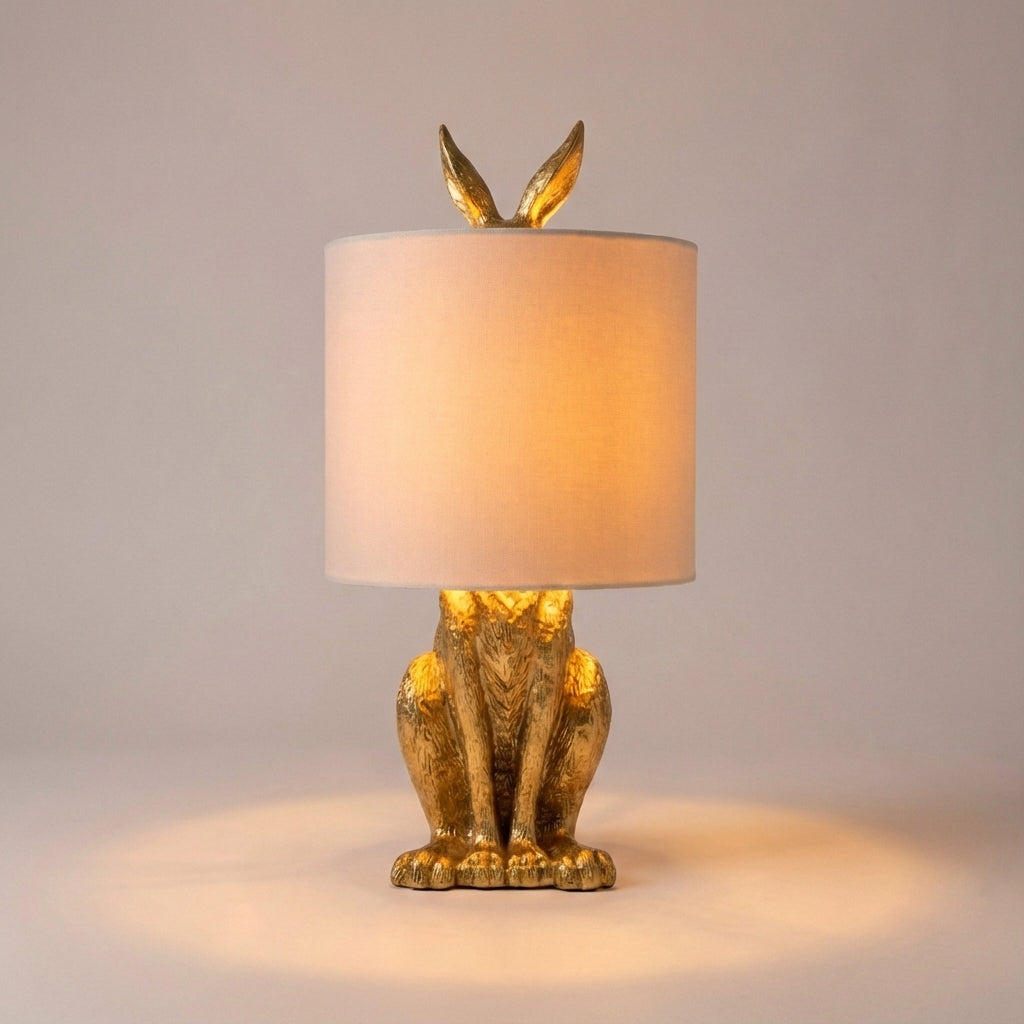 Distinctive Masked Animal Accent Lamp. Sculptural table lamp for unique home decor, provides soft ambient lighting.