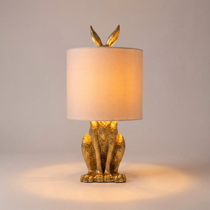 Distinctive Masked Animal Accent Lamp. Sculptural table lamp for unique home decor, provides soft ambient lighting.