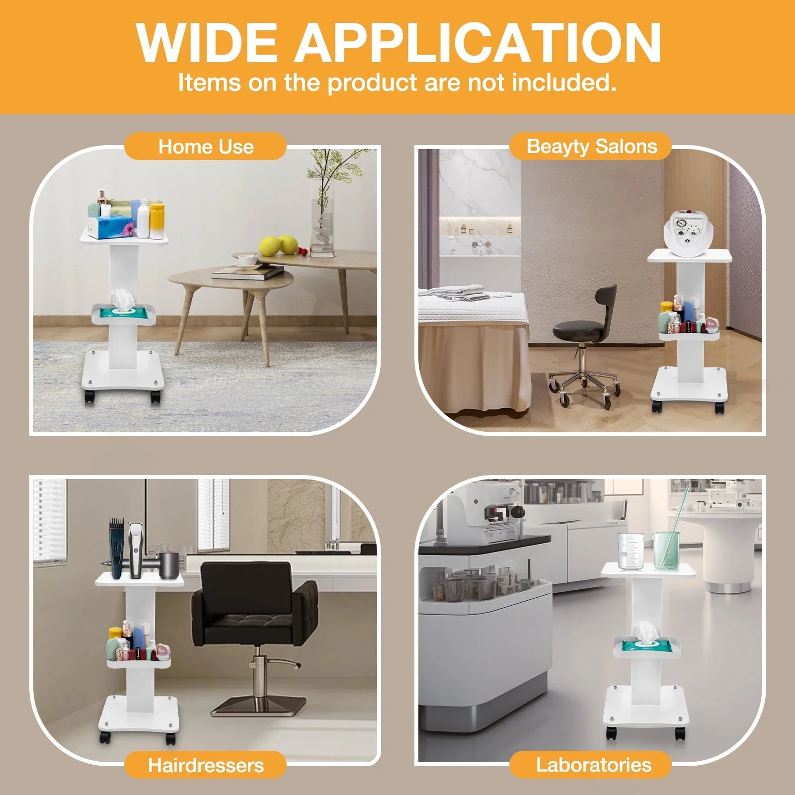 White 3-tier rolling cart, a practical nursery organizer and multipurpose storage solution.