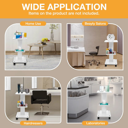 White 3-tier rolling cart, a practical nursery organizer and multipurpose storage solution.