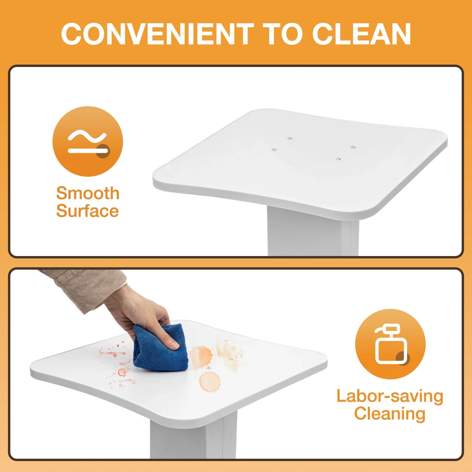 Convenient white rolling storage cart with handles and wheels for easy mobility in any room.
