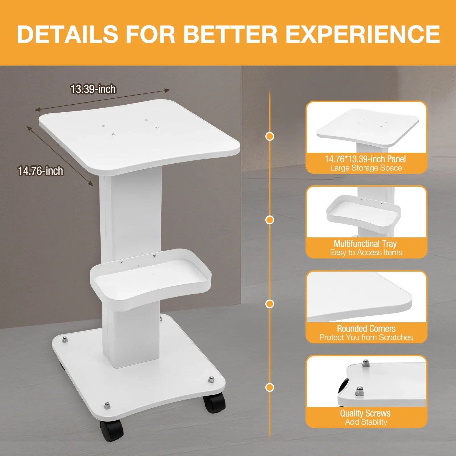 Multifunctional white utility cart, excellent for organizing baby items and general home storage.