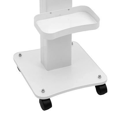 Versatile white rolling storage cart, durable and easy to move, great for baby accessories.