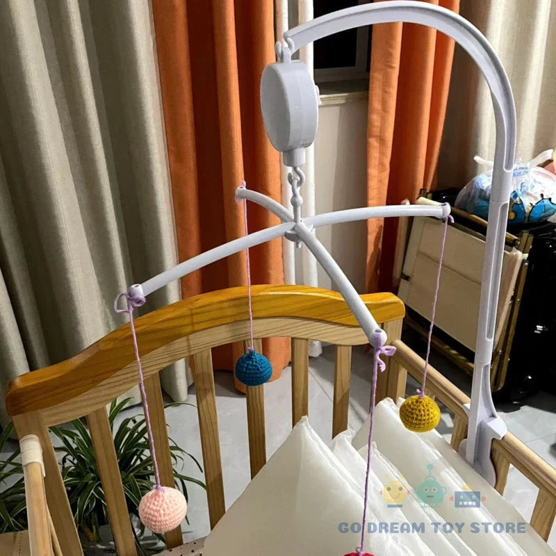 Newborn gift idea: baby music box and mobile holder with secure clamp for cribs/strollers