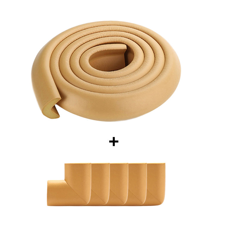White baby safety foam bumper strip with adhesive backing, ready for child proofing installation