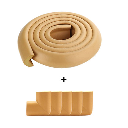 White baby safety foam bumper strip with adhesive backing, ready for child proofing installation