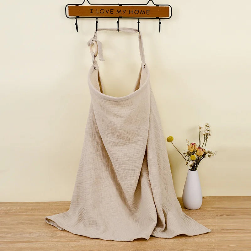 Maternity product: elegant cotton muslin nursing cover for comfortable feeding.