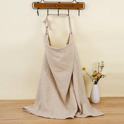 Maternity product: elegant cotton muslin nursing cover for comfortable feeding.
