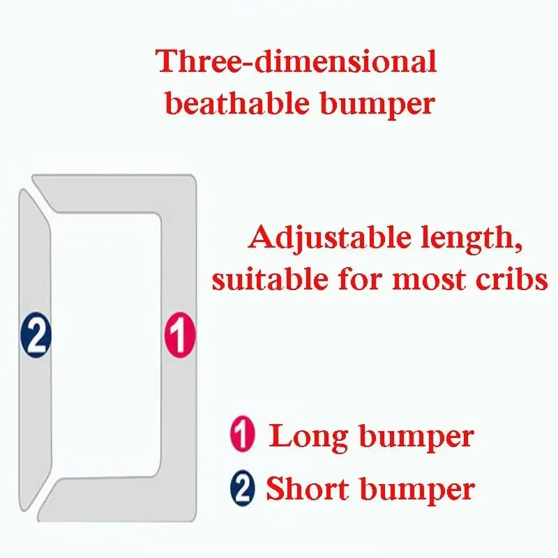 Grey breathable mesh crib bumper, a safe newborn essential for comfortable sleep