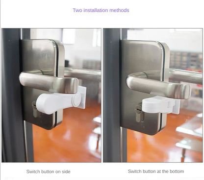 Secure your home with this white child safety door handle lock, quick setup