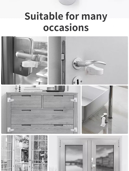 Durable white ABS plastic child safety door handle lock, peace of mind for parents