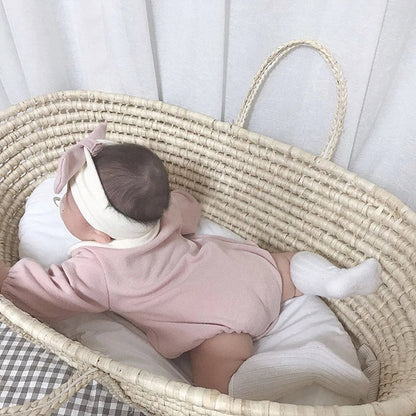 High-quality cotton baby bodysuit, durable and soft, designed with a Peter Pan collar