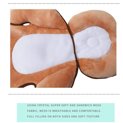 White baby pillow for head shaping, promoting healthy skull development and comfortable sleep for infants