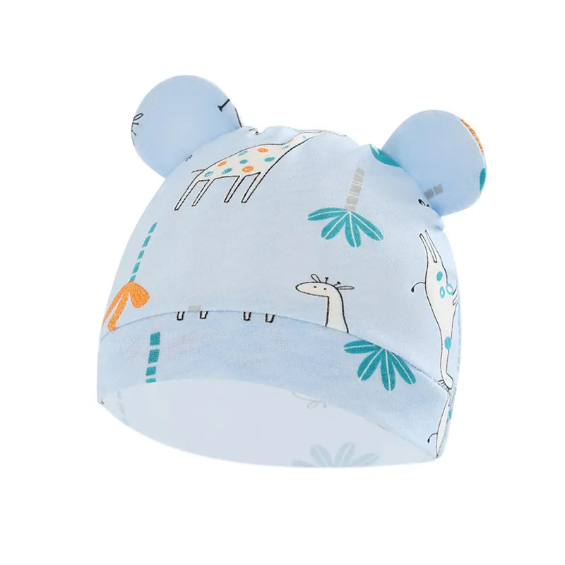 Infant sleep solution: breathable cotton swaddle blanket & hat set