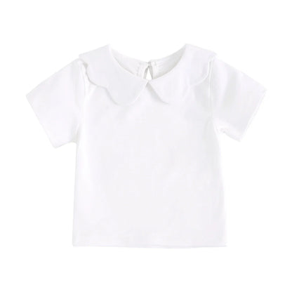 White cotton top for babies and toddlers, simple yet elegant infant fashion