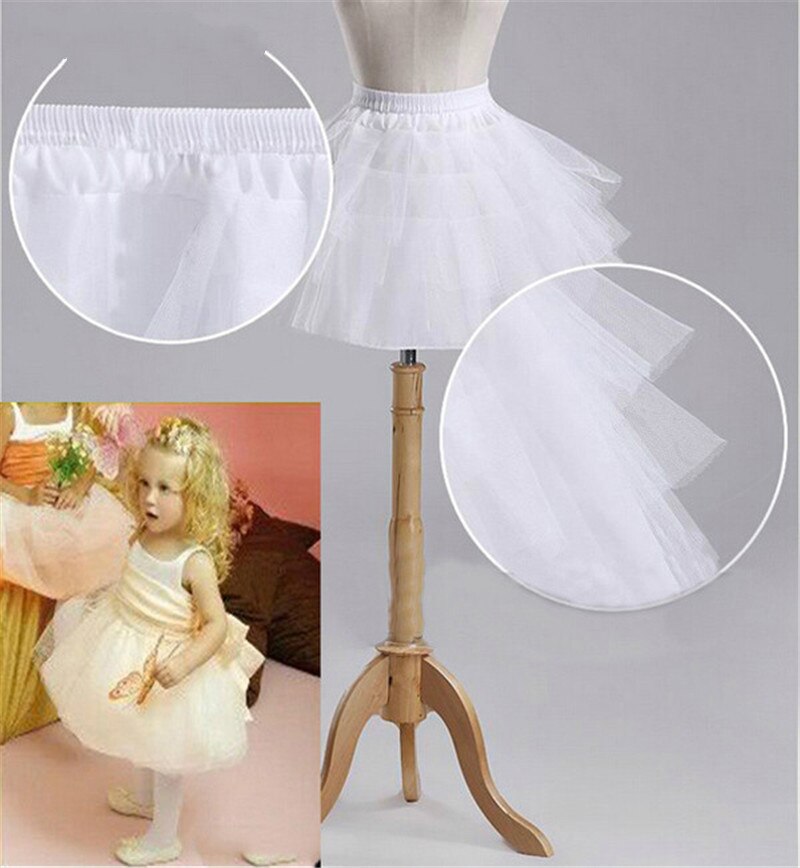 Girls' dress up white petticoat with one hoop, providing a classic shape for various costumes