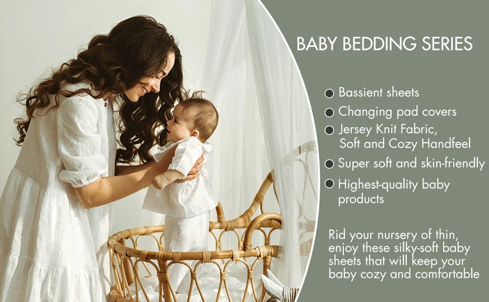 Softest microfiber bassinet sheets, two included, a must-have for safe baby crib sleep.