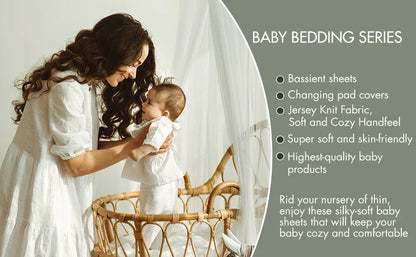 Softest microfiber bassinet sheets, two included, a must-have for safe baby crib sleep.